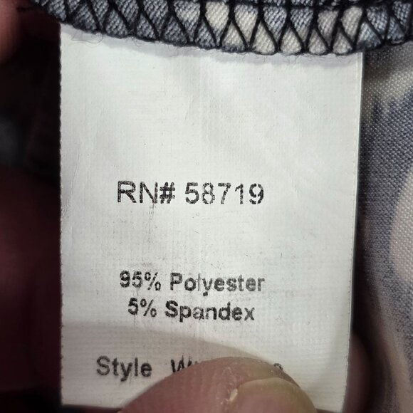 Womens Notations Black & White Print Blouse Button Up Polyester 3/4 Sleeve 2X - Picture 4 of 9